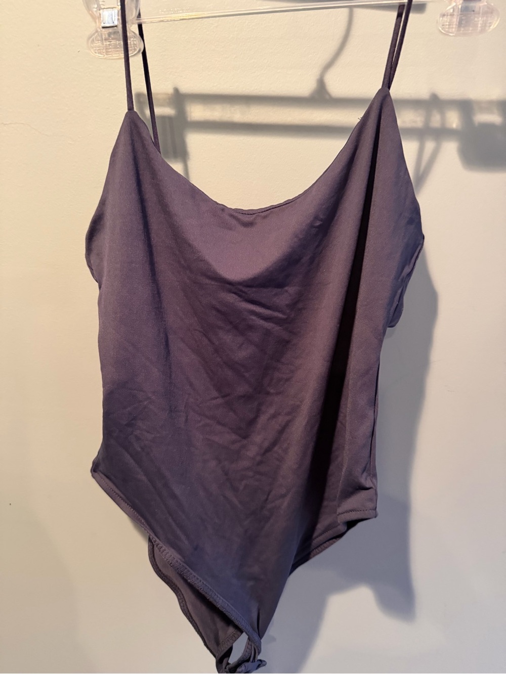 Zara Charcoal Gray Spaghetti Strap Bodysuit